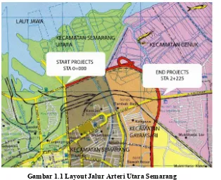 Gambar 1.1 Layout Jalur Arteri Utara Semarang 