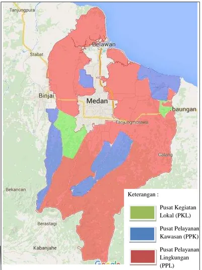 Gambar 2.2 Rencana Sistem Perkotaan Kabupaten Deli Serdang Sumber: RTRW Kabupaten Deli Serdang Tahun 2010-2030  