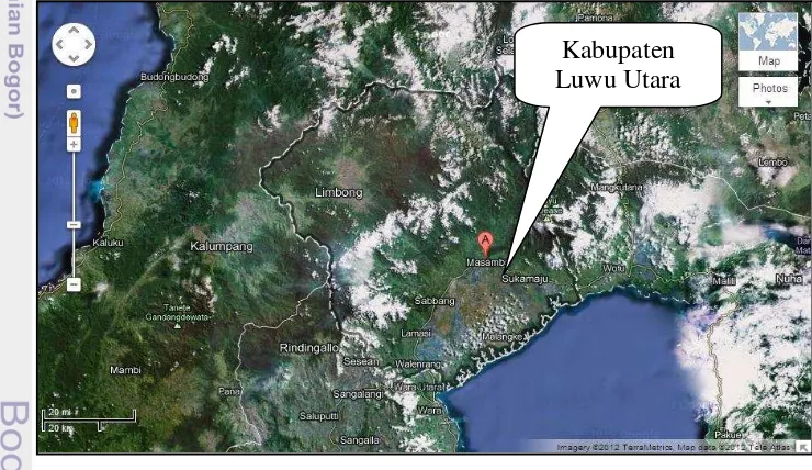 Gambar 15.  Lokasi Kabupaten Luwu Utara Propinsi Sulawsi Selatan 
