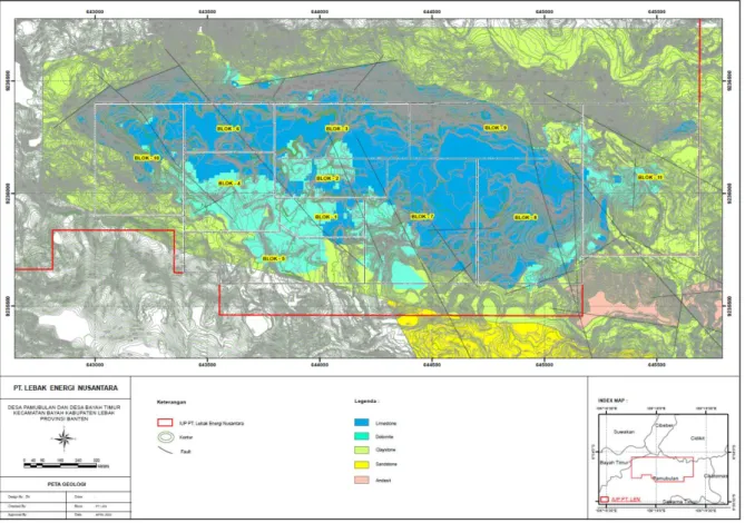 Gambar 1: Peta Geologi area PT. Lebak Energy Nusantara 