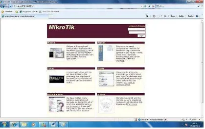 Gambar 3.3 Tampilan Mikrotik pada browser 