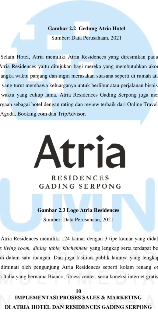 Gambar 2.2  Gedung Atria Hotel  Sumber: Data Perusahaan, 2021 
