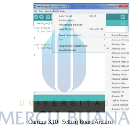 Gambar 3.10  Setting Board Arduino 