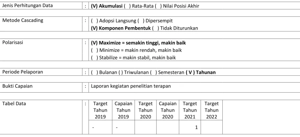 Tabel Data   :  Target 