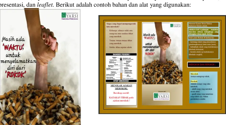 Gambar 1. Contoh poster dan leaflet 