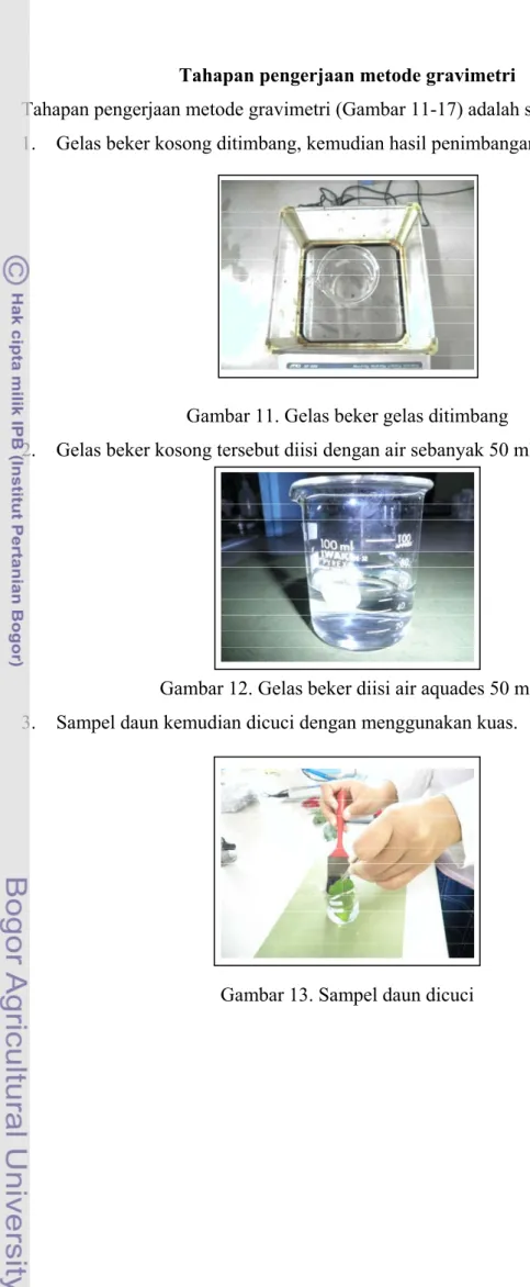Gambar 11. Gelas beker gelas ditimbang  2. Gelas beker kosong tersebut diisi dengan air sebanyak 50 ml
