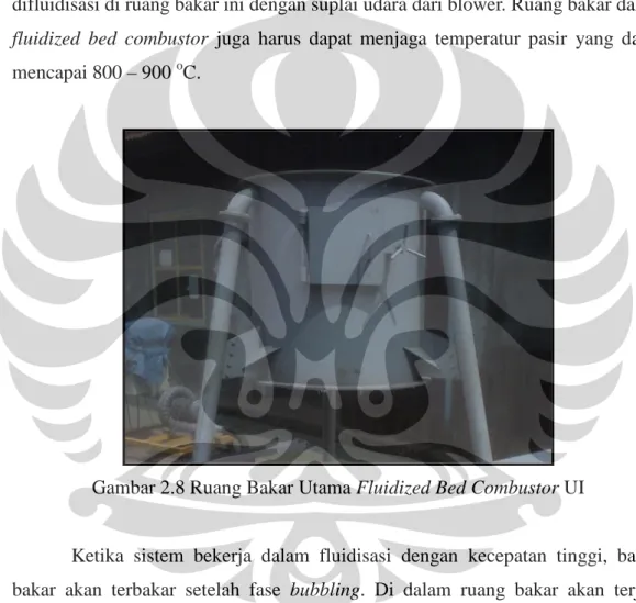 Gambar 2.8 Ruang Bakar Utama Fluidized Bed Combustor UI 
