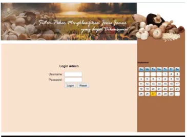 Gambar IV.6. Tampilan Form Login Admin 