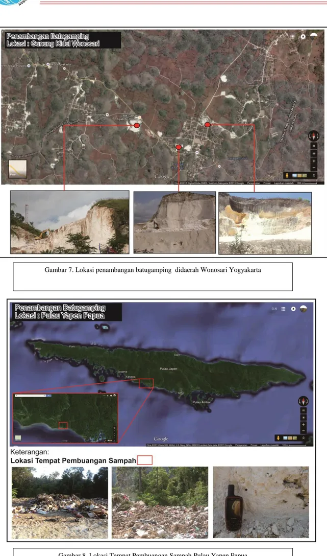 Gambar 7. Lokasi penambangan batugamping  didaerah Wonosari Yogyakarta 