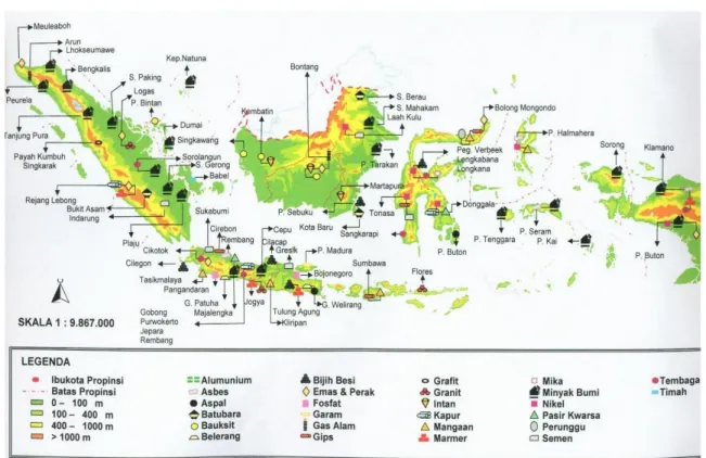 Gambar 1.2 Peta Lokai Pertambangan Di Indonesia 