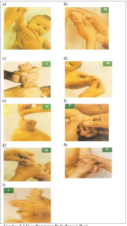Gambar 2.4 Cara Pemijatan Pada Tangan Bayi  Sumber: Prasetyono (2013) 