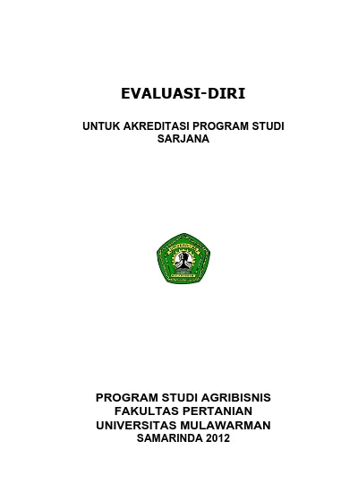 EVALUASI-DIRI UNTUK AKREDITASI PROGRAM STUDI SARJANA