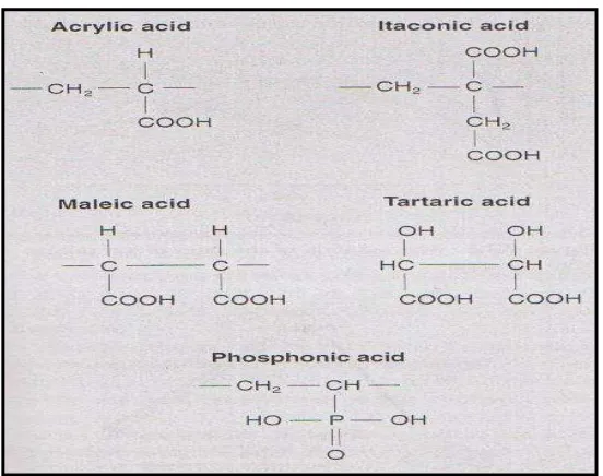 Gambar 1. Struktur kimia berbagai macam semen ionomer kaca13