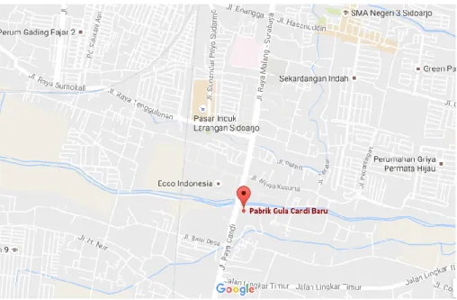 Gambar I.1.  Lokasi Pabrik Dilihat dari Google Maps 