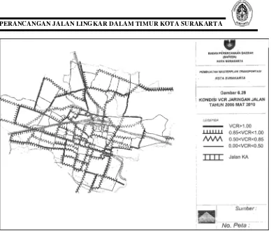 Gambar 1. 1 Kondisi VCR Jaringan Jalan Kota Surakarta Tahun 2010 