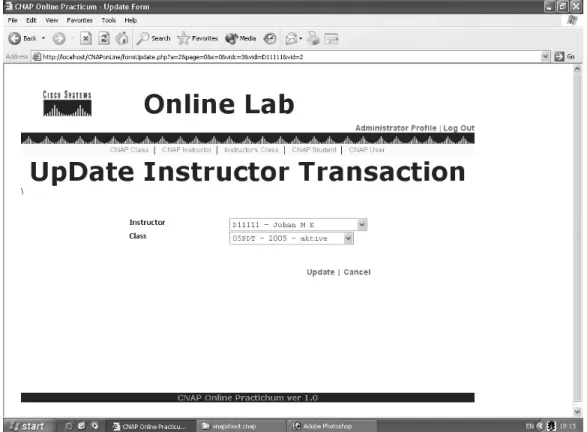 Gambar 4.11 Tampilan Halaman Update Instructor Transaction 