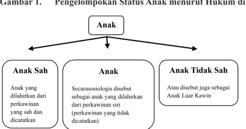 Gambar 1.   Pengelompokan Status Anak menurut Hukum di Indonesia