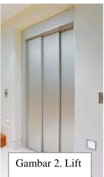 Gambar 1. Escalator  Gambar 2. Lift 
