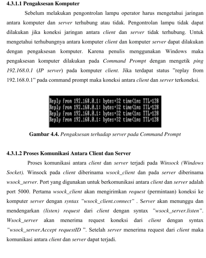 Gambar 4.4. Pengaksesan terhadap server pada Command Prompt 