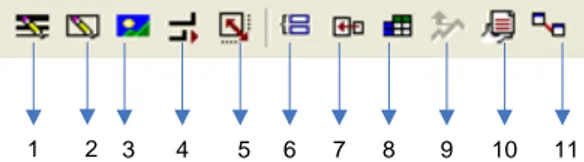 Gambar 2.32 Suppementary Toolbar  Bagan Suppementary Toolbar (Gambar 2.35) terdiri dari : 