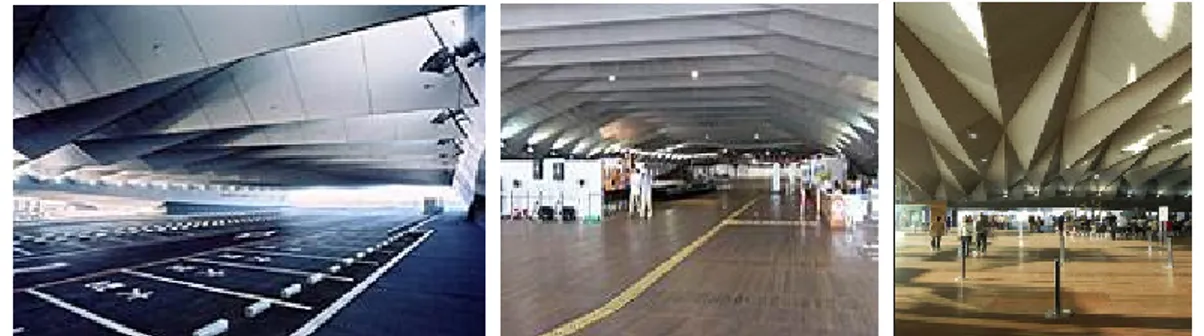 Gambar 22 : Area parkir (kiri) dan lobby (tengah dan kanan) Terminal Penumpang Osanbashi Hall  Sumber : www.osanbashi.com, diunduh 14 Juni 2013 