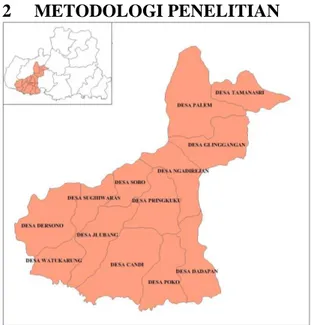 Gambar 1 Peta Kecamatan Pringkuku  Kabupaten Pacitan 
