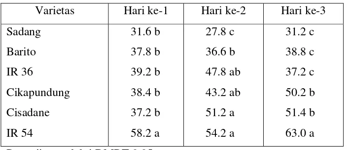 Tabel 6. Rata-rata jumlah S.zeamais pada setiap varietas 