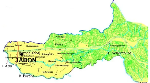 Gambar 1 Peta Kecamatan Jabon Sidoarjo yang menjadi lokasi Penelitian [5] 