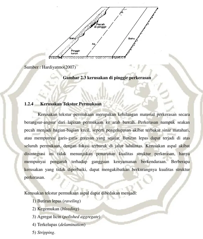 Gambar 2.3 kerusakan di pinggir perkerasan 