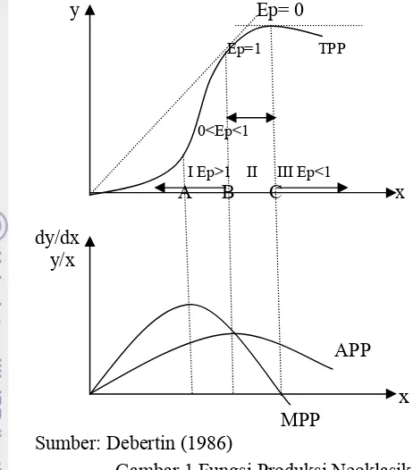 Gambar 1 Fungsi Produksi Neoklasik.