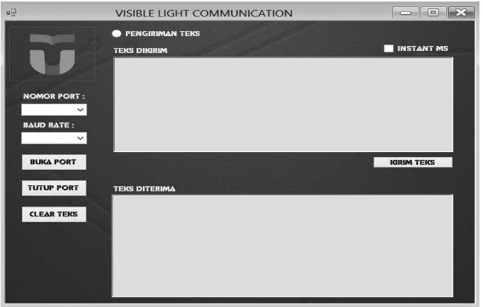 Gambar 3. Tampilan aplikasi antarmuka pengiriman teks VLC 