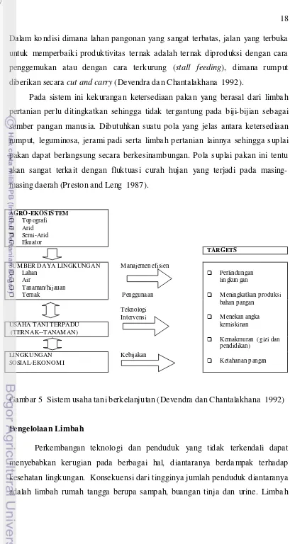 Gambar 5  Sistem usaha tani berkelanjutan (Devendra dan Chantalakhana  1992) 