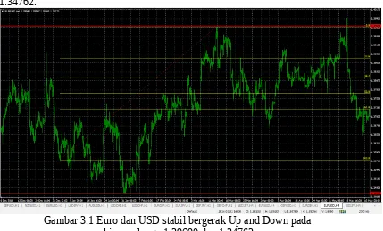 Gambar 3.1 Euro dan USD stabil bergerak Up and Down pada 