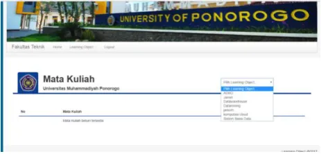Gambar 1. Aplikasi Website Learning Object 