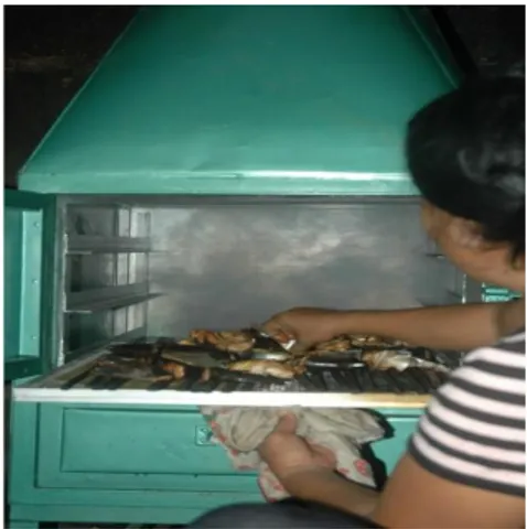 Gambar 5. Proses pemanggangan ikan  menggunakan oven 
