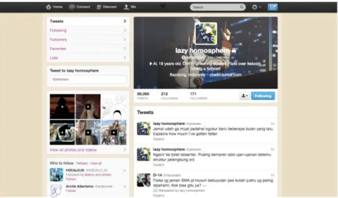 Gambar 1.1. Halaman user profile di Twitter 
