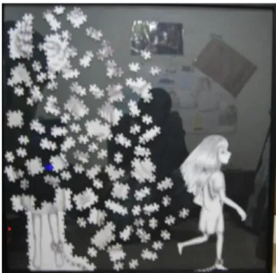 Gambar 4. „Silent‟, 2012, 75x75, mix media 3.4  „Gone‟ 