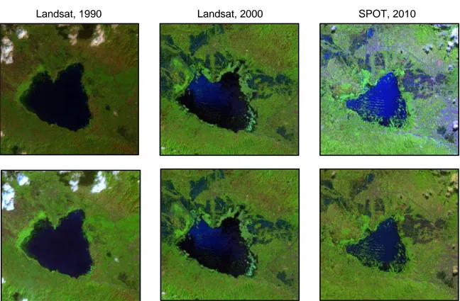 Gambar 3.  Data Landsat dan SPOT-4 setelah melalui tahapan koreksi dan  normalisasi 