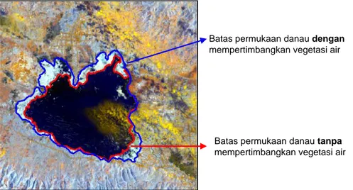 Gambar 5. Perbandingan komposit RGB data Landsat untuk identifikasi  vegetasi air 