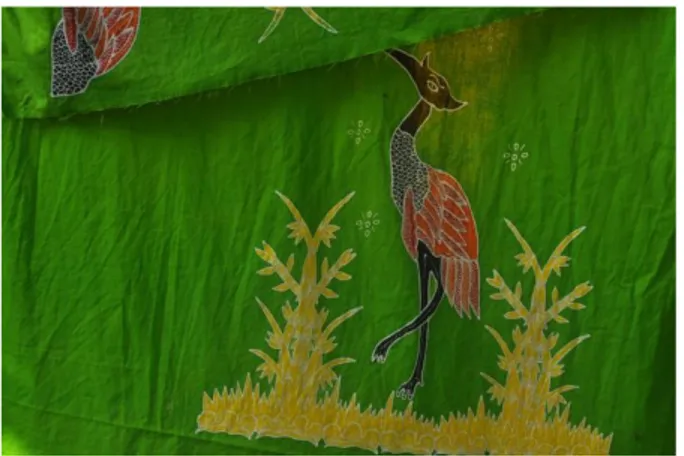 Gambar II.15. Motif Pring Sedapur dikombinasikan dengan burung bangau        Sumber: Dokumentasi Pribadi (11/12/2014) 
