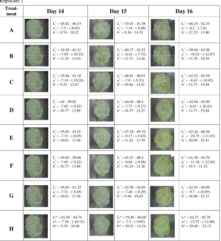 Table. 9 Curds Surface Color Changes during Ambient Storage (23o-27oC) 