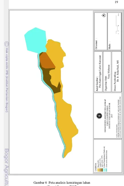 Gambar 6  Peta analisis kemiringan lahan 