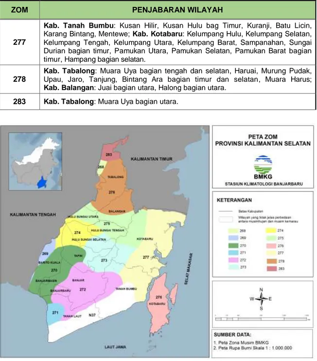 Gambar 1.  Peta ZOM Provinsi Kalimantan Selatan 