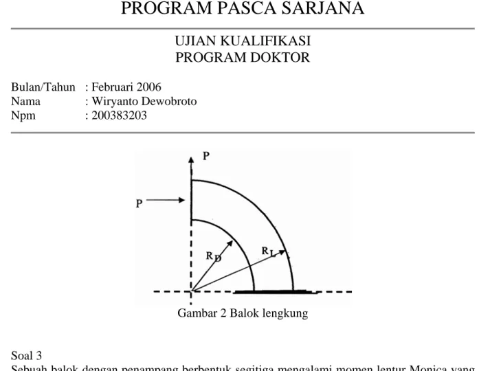 Gambar 2 Balok lengkung 