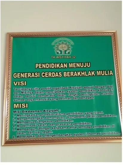 Gambar 2. Visi Misi TK Aisyiyah 32