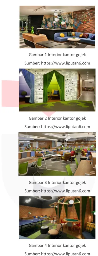 Gambar 2 Interior kantor gojek  Sumber: https://www.liputan6.com 