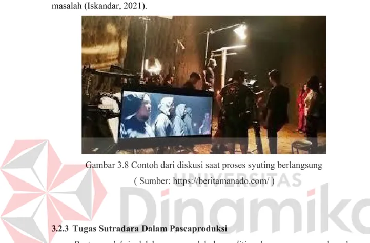 Gambar 3.8 Contoh dari diskusi saat proses syuting berlangsung  ( Sumber: https://beritamanado.com/ ) 