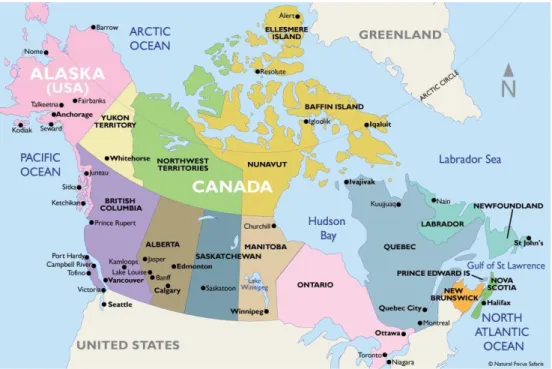 Gambar 2. Peta Kanada 
