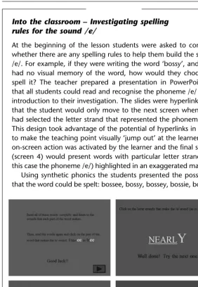 Figure 2.1 Teacher-made ‘activity’ for reading and recognising the phoneme