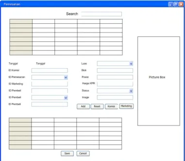 Gambar 4 User Interface Form Pemesanan 